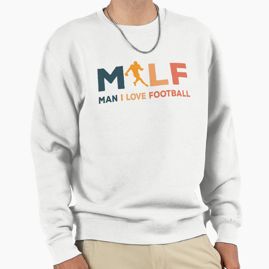 Milf I Love Football Illustration Sweatshirt - Unique Graphic for Adults - T-Shirt, Sweatshirt, Hoodie