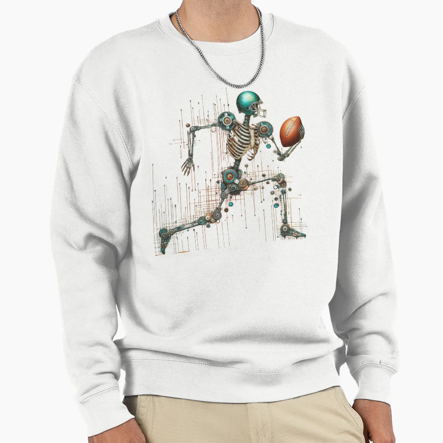 Cybernetic Football Skeleton Sweatshirt - Custom Art Print Men Women - T-Shirt, Sweatshirt, Hoodie