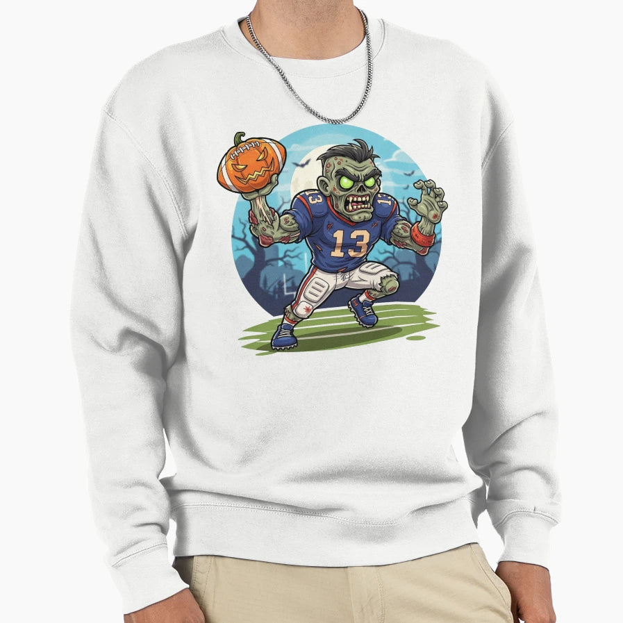 Halloween Quarterback Sweatshirt - Casual Everyday Wear Men Women - T-Shirt, Sweatshirt, Hoodie