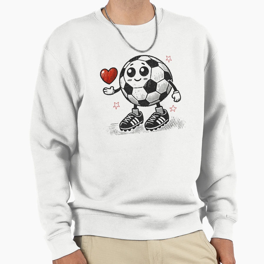 Soccer Ball Heart Valentines Day Sweatshirt - Fun Novelty Design Men Women - T-Shirt, Sweatshirt, Hoodie