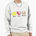 Peace Love Baseball Sweatshirt - Trendy Graphic Unisex - T-Shirt, Sweatshirt, Hoodie