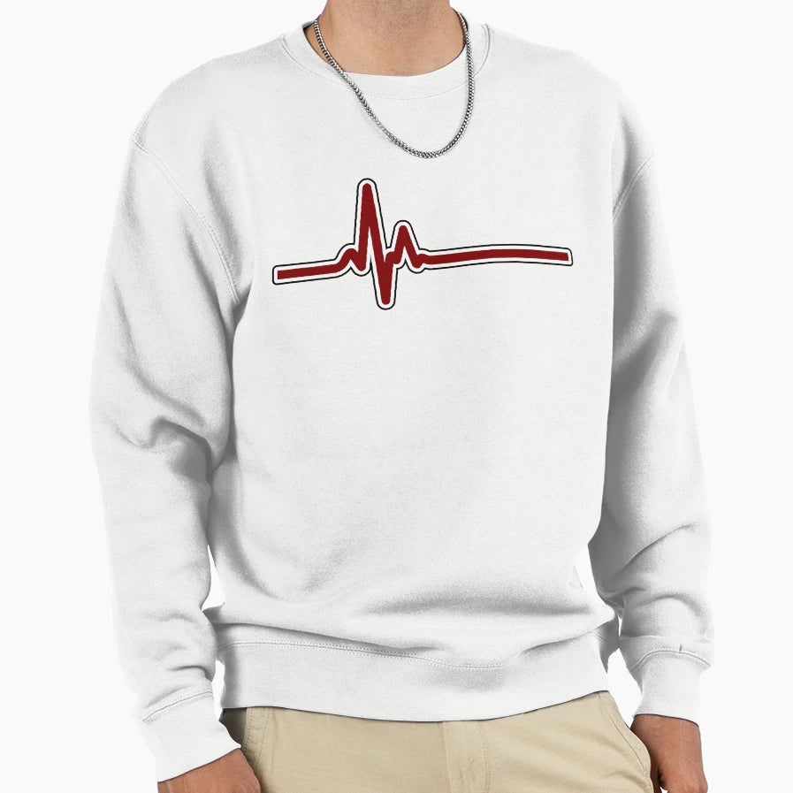 Heartbeat Ecg Red Sweatshirt - Graphic Print for Adults - T-Shirt, Sweatshirt, Hoodie