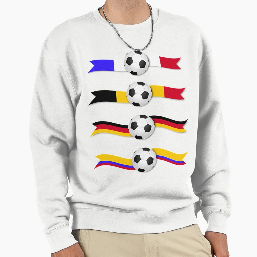 Football Basketball Outdoor White Sweatshirt - Streetwear Style for Adults - T-Shirt, Sweatshirt, Hoodie