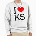 I Heart Kansas Sweatshirt - Fun Novelty Design for Adults - T-Shirt, Sweatshirt, Hoodie