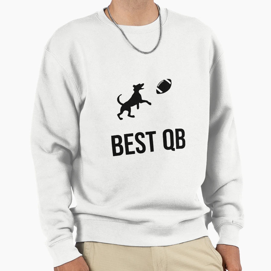 Best Qb Dog Football Player Sweatshirt - Casual Everyday Wear Unisex - T-Shirt, Sweatshirt, Hoodie