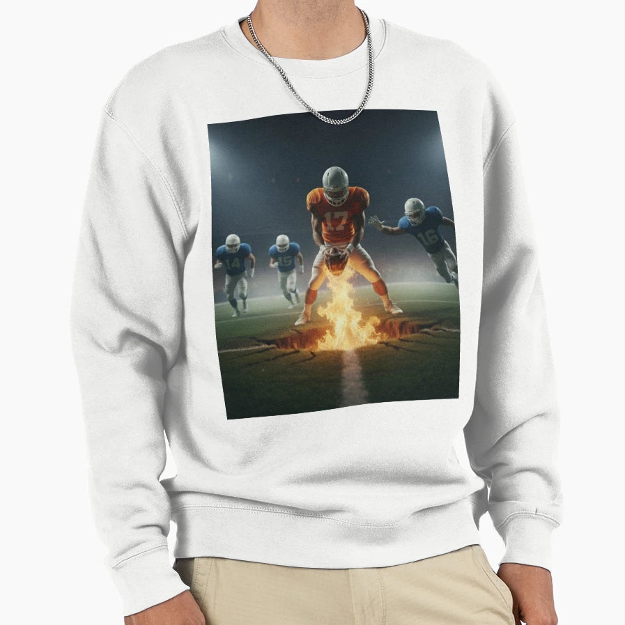 Iphone 17 Case Flaming Football Sweatshirt - Streetwear Style for Adults - T-Shirt, Sweatshirt, Hoodie
