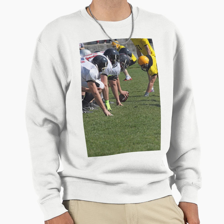 American Football Players Line Sweatshirt - Trendy Graphic for Adults - T-Shirt, Sweatshirt, Hoodie