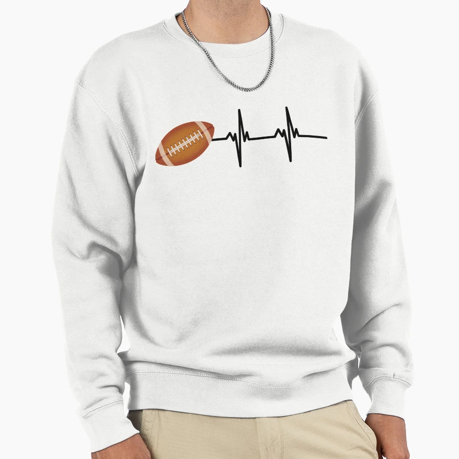 Football Heartbeat Football Ball T-Shirt - Minimalist Print Unisex - T-Shirt, Sweatshirt, Hoodie