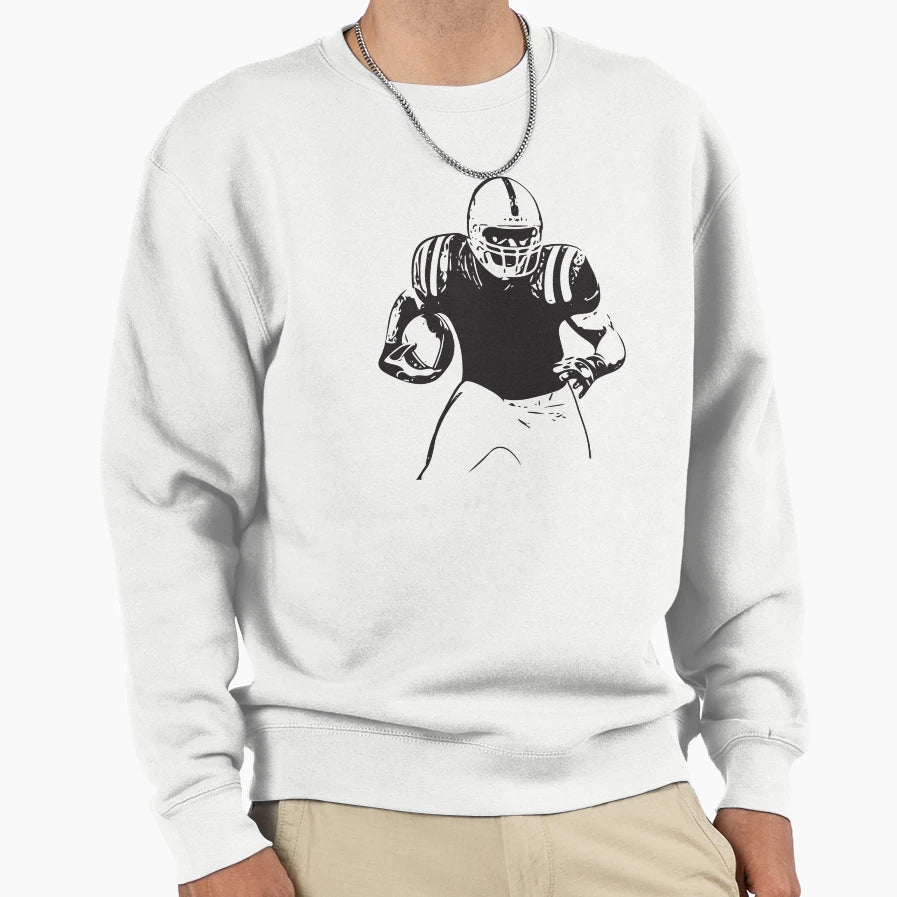 Football Player Sweatshirt - Aesthetic Graphic Men Women - T-Shirt, Sweatshirt, Hoodie
