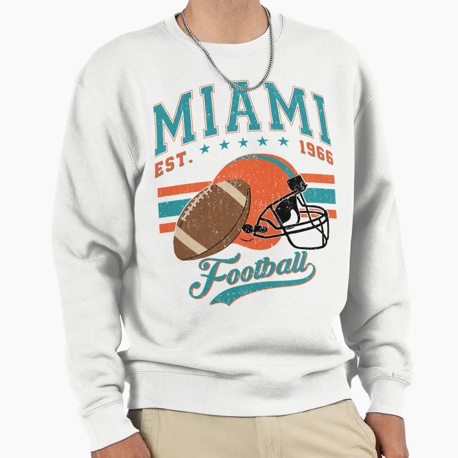 Miami Football Sweatshirt - Fun Novelty Design Unisex - T-Shirt, Sweatshirt, Hoodie