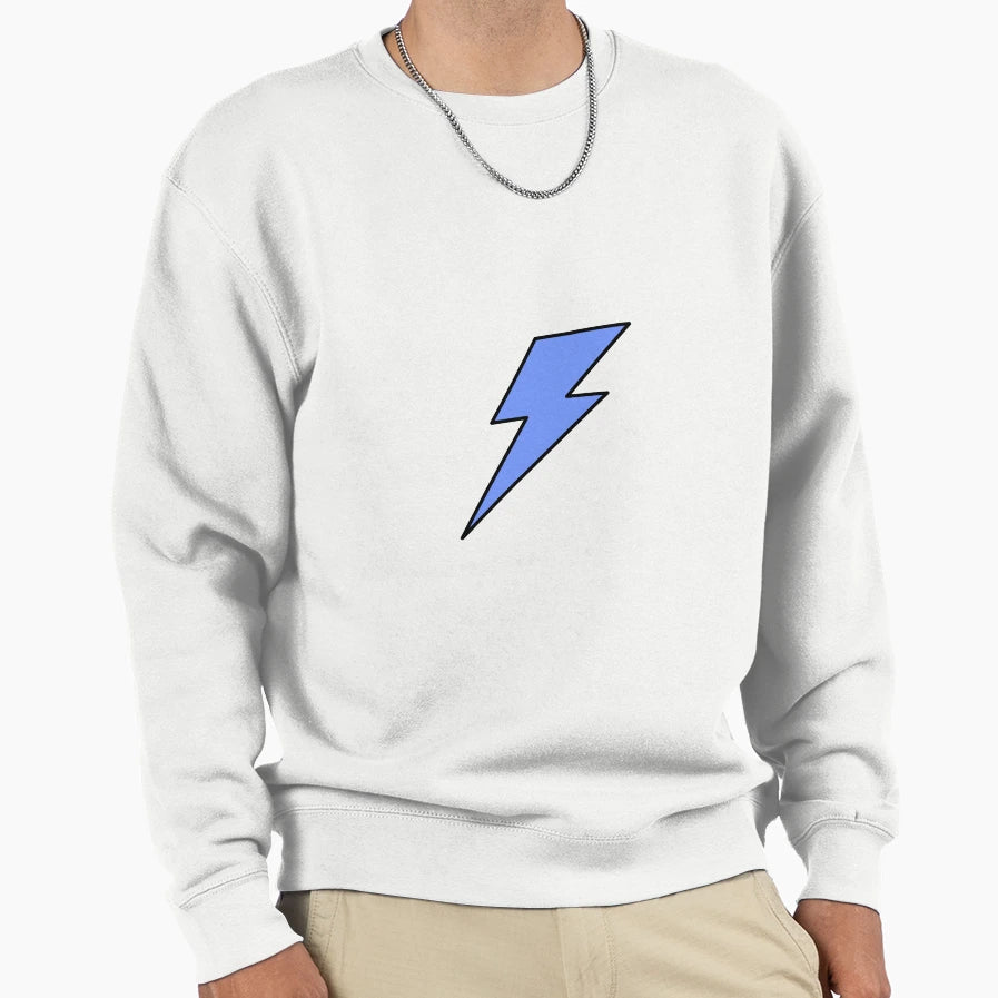 Blue Lighting Bolt Sweatshirt - Minimalist Print Unisex - T-Shirt, Sweatshirt, Hoodie