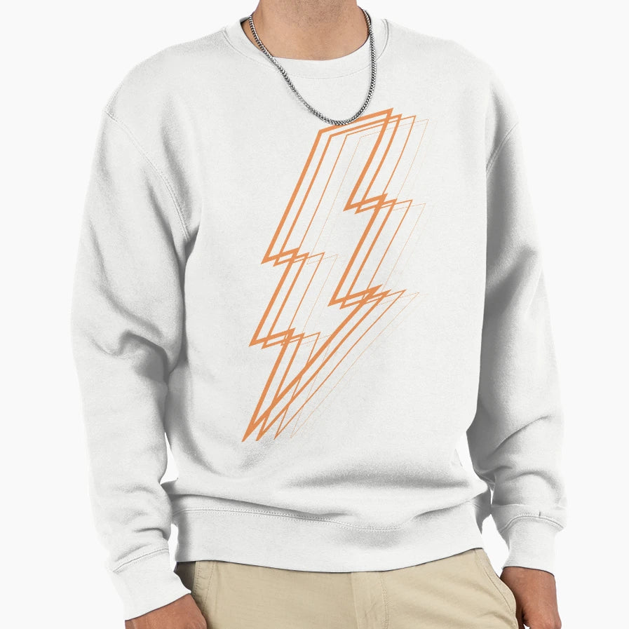 Orange Lightning Sweatshirt - Fun Novelty Design for Adults - T-Shirt, Sweatshirt, Hoodie