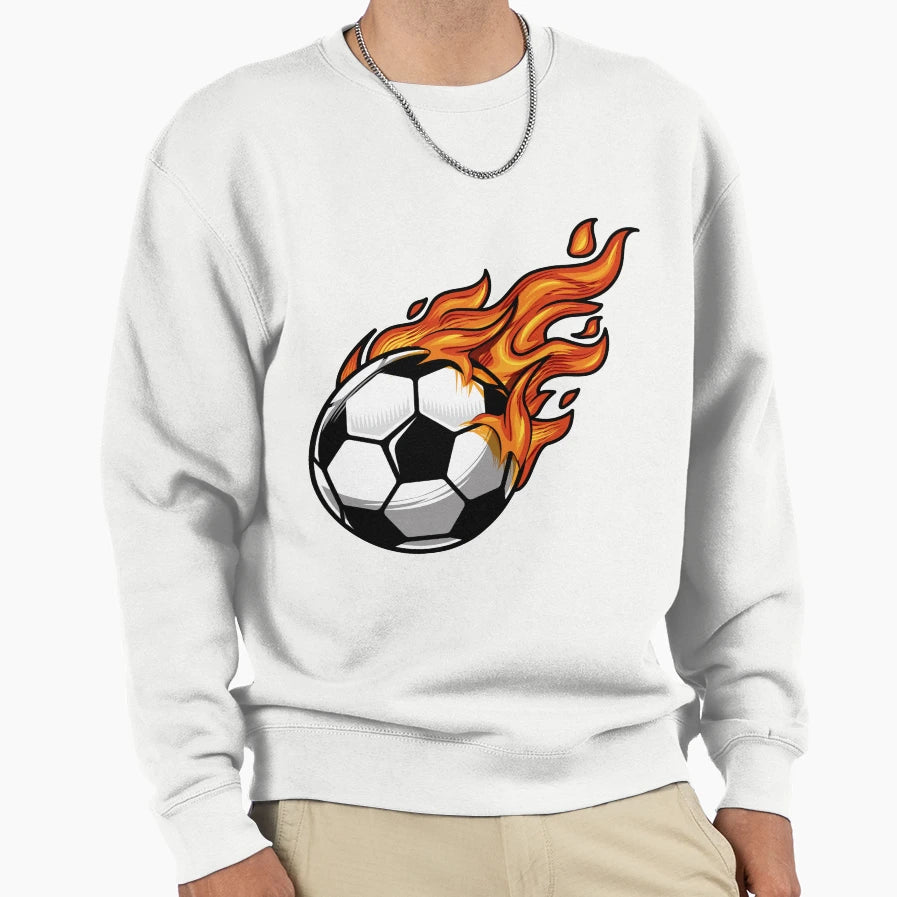 Football Fire Syntetic Ball Football Sweatshirt - Graphic Print for Adults - T-Shirt, Sweatshirt, Hoodie