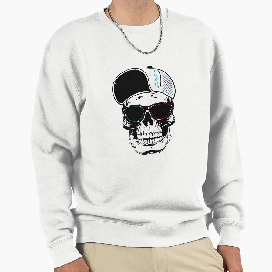 Stylish Skull Sweatshirt - Aesthetic Graphic Men Women - T-Shirt, Sweatshirt, Hoodie