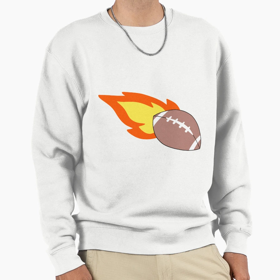 Flaming Football Sweatshirt - Novelty Apparel Men Women - T-Shirt, Sweatshirt, Hoodie
