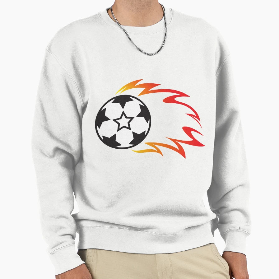 Football Fire Ball Football Ball Sweatshirt - Aesthetic Graphic Unisex - T-Shirt, Sweatshirt, Hoodie