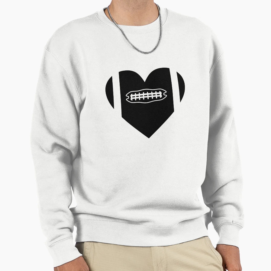 American Football Heart Black And Sweatshirt - Custom Art Print Men Women - T-Shirt, Sweatshirt, Hoodie