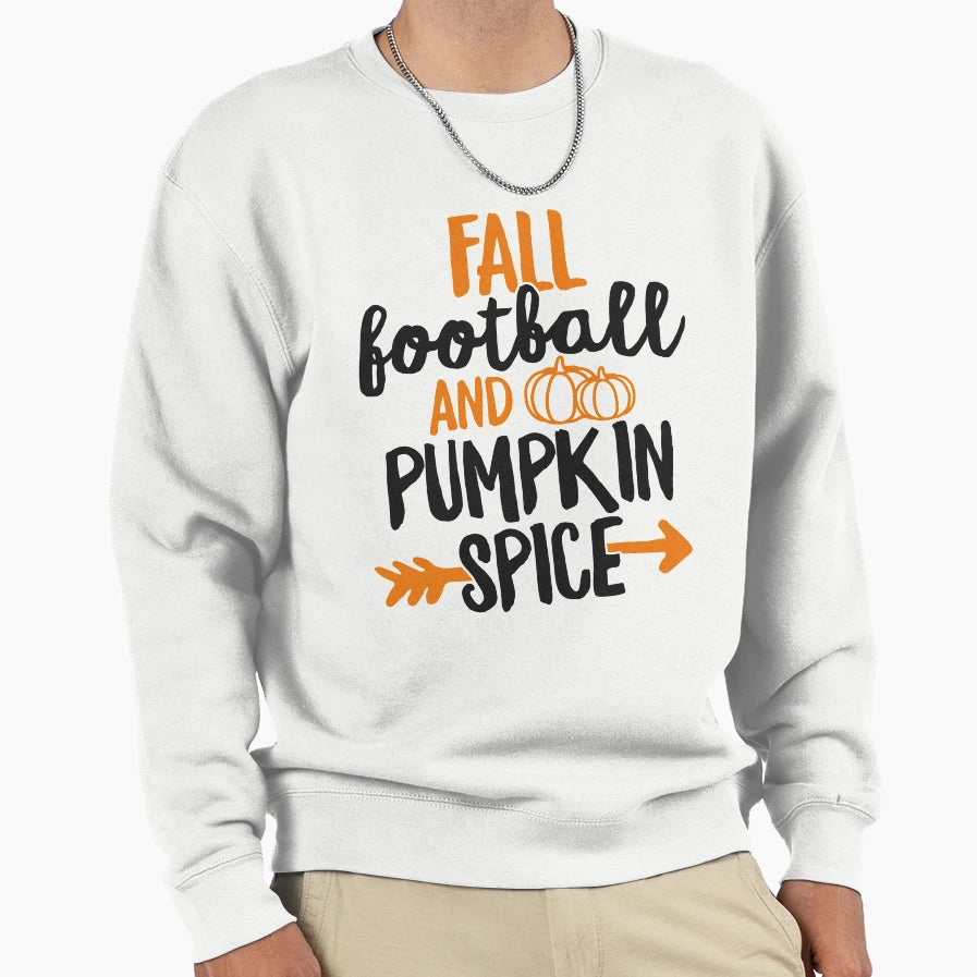 Fall Football And Pumpkin Spice T-Shirt - Minimalist Print for Adults - T-Shirt, Sweatshirt, Hoodie