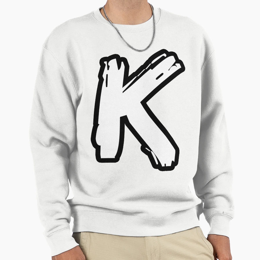 K Brush Capital Letter Initial Modern T-Shirt - Trendy Graphic Unisex - T-Shirt, Sweatshirt, Hoodie