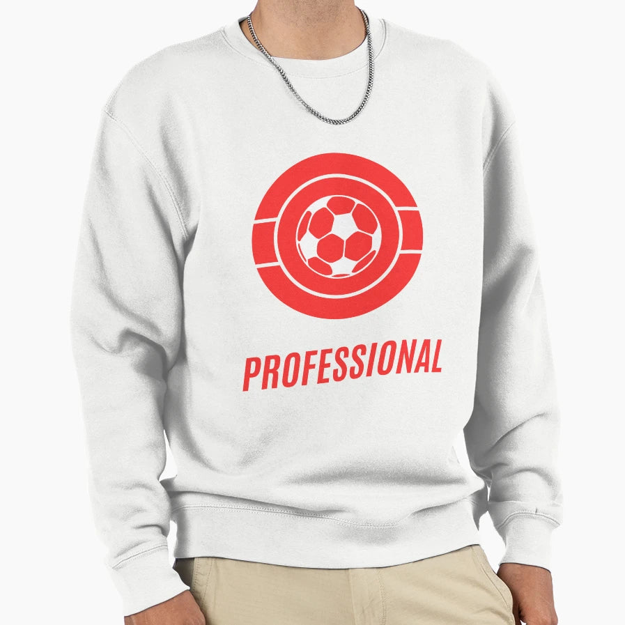 Football Red Professional Ball Soccer Sweatshirt - Custom Art Print Unisex - T-Shirt, Sweatshirt, Hoodie