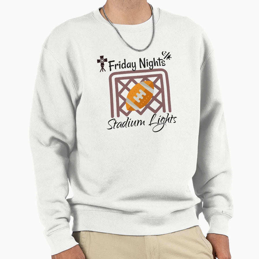 Friday Night Stadium Lights Sweatshirt - Fun Novelty Design for Adults - T-Shirt, Sweatshirt, Hoodie