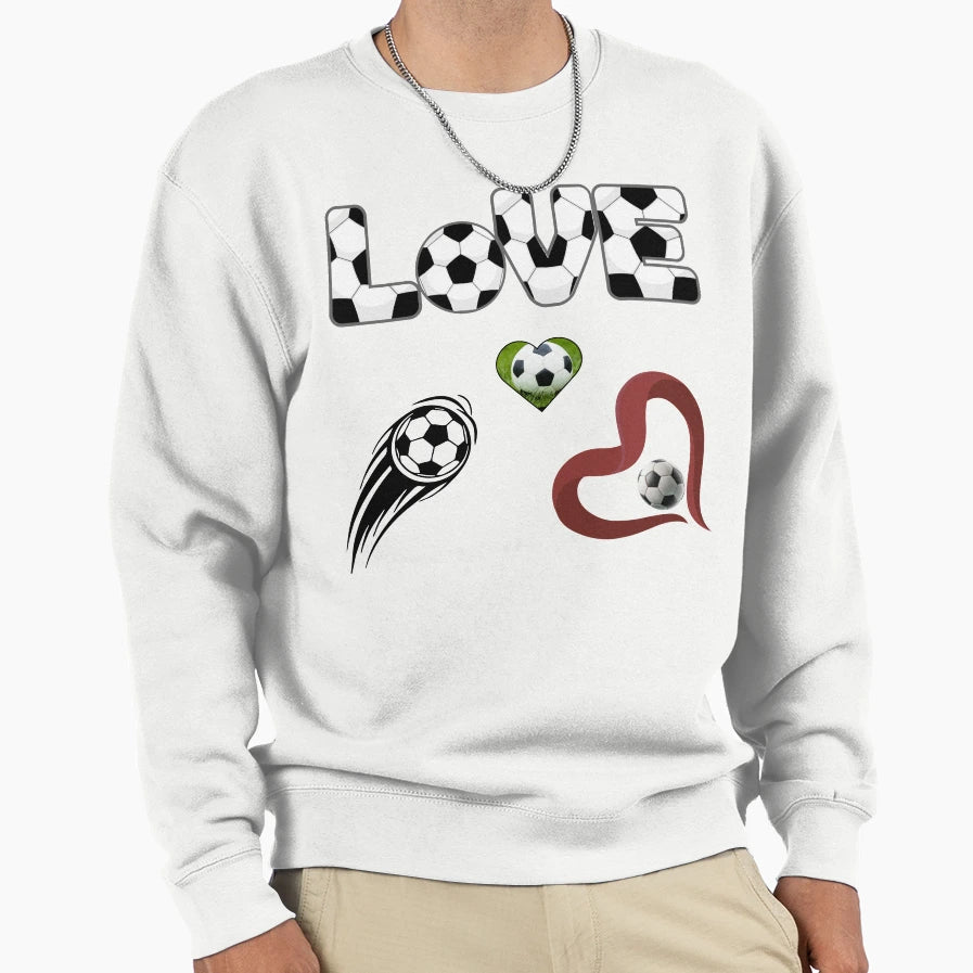 Love Soccer Football Heart Pack Sweatshirt - Custom Art Print for Adults - T-Shirt, Sweatshirt, Hoodie