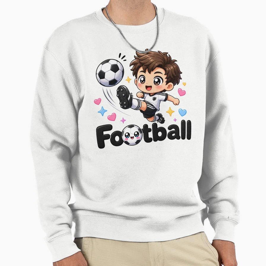 Kawaii Football Player Anime Sweatshirt - Casual Everyday Wear Men Women - T-Shirt, Sweatshirt, Hoodie