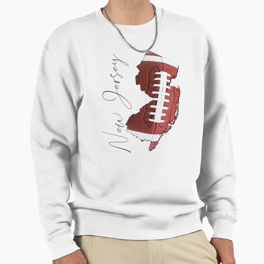 New Jersey Usa Map Real Football En Sweatshirt - Graphic Print for Adults - T-Shirt, Sweatshirt, Hoodie