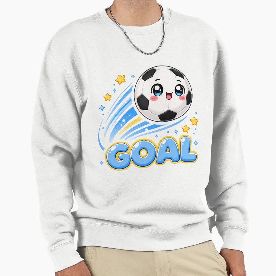 Kawaii Soccer Ball Goal Anime Sports Sweatshirt - Custom Art Print Unisex - T-Shirt, Sweatshirt, Hoodie