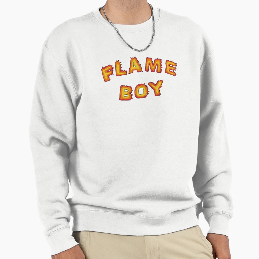 Flame Fire Text Sweatshirt - Streetwear Style Unisex - T-Shirt, Sweatshirt, Hoodie