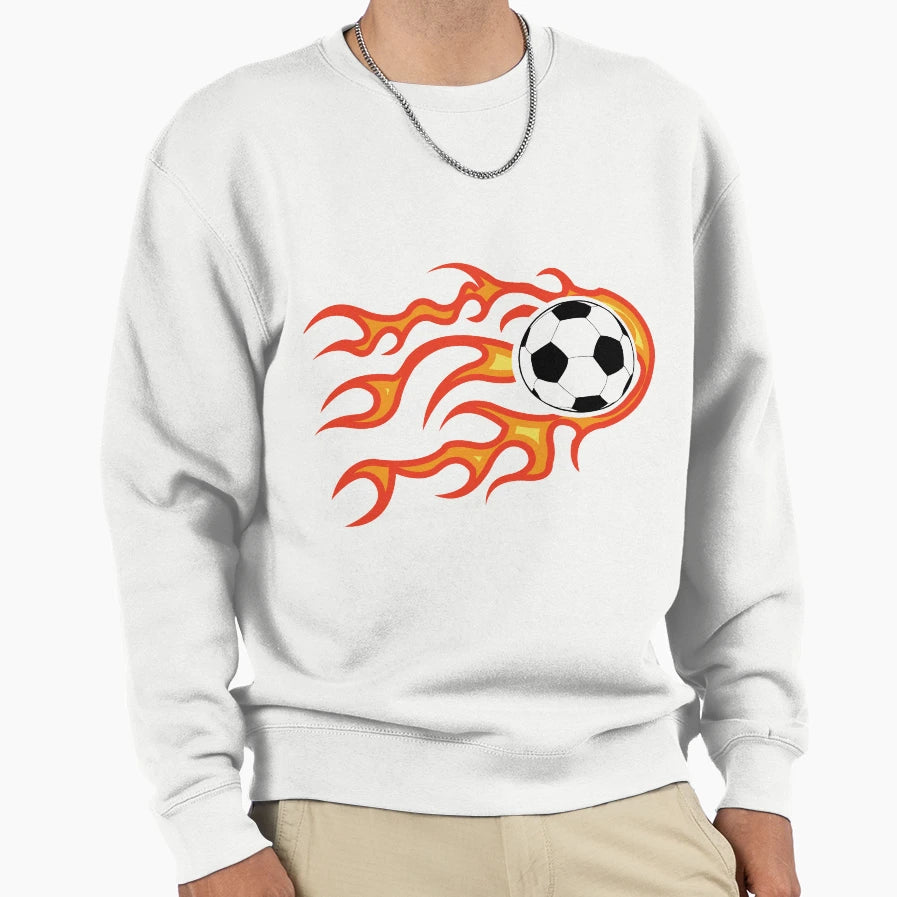 Soccer Ball Fire Sweatshirt - Streetwear Style Unisex - T-Shirt, Sweatshirt, Hoodie
