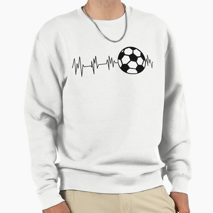 Football Heartbeat Sports Passion Sweatshirt - Aesthetic Graphic for Adults - T-Shirt, Sweatshirt, Hoodie