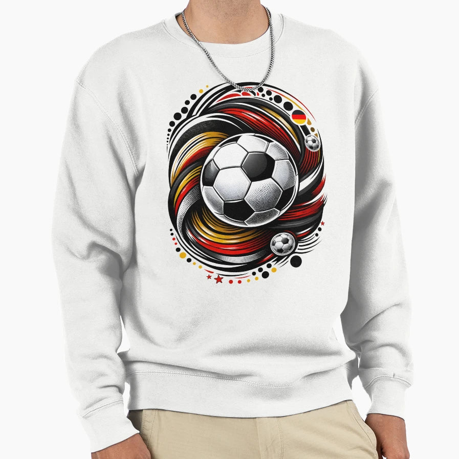 Football Germany Team Abstract Flag Ball Sweatshirt - Graphic Print Unisex - T-Shirt, Sweatshirt, Hoodie