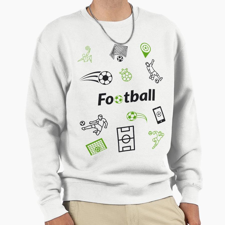 Football Pattern Sweatshirt - Fun Novelty Design Unisex - T-Shirt, Sweatshirt, Hoodie