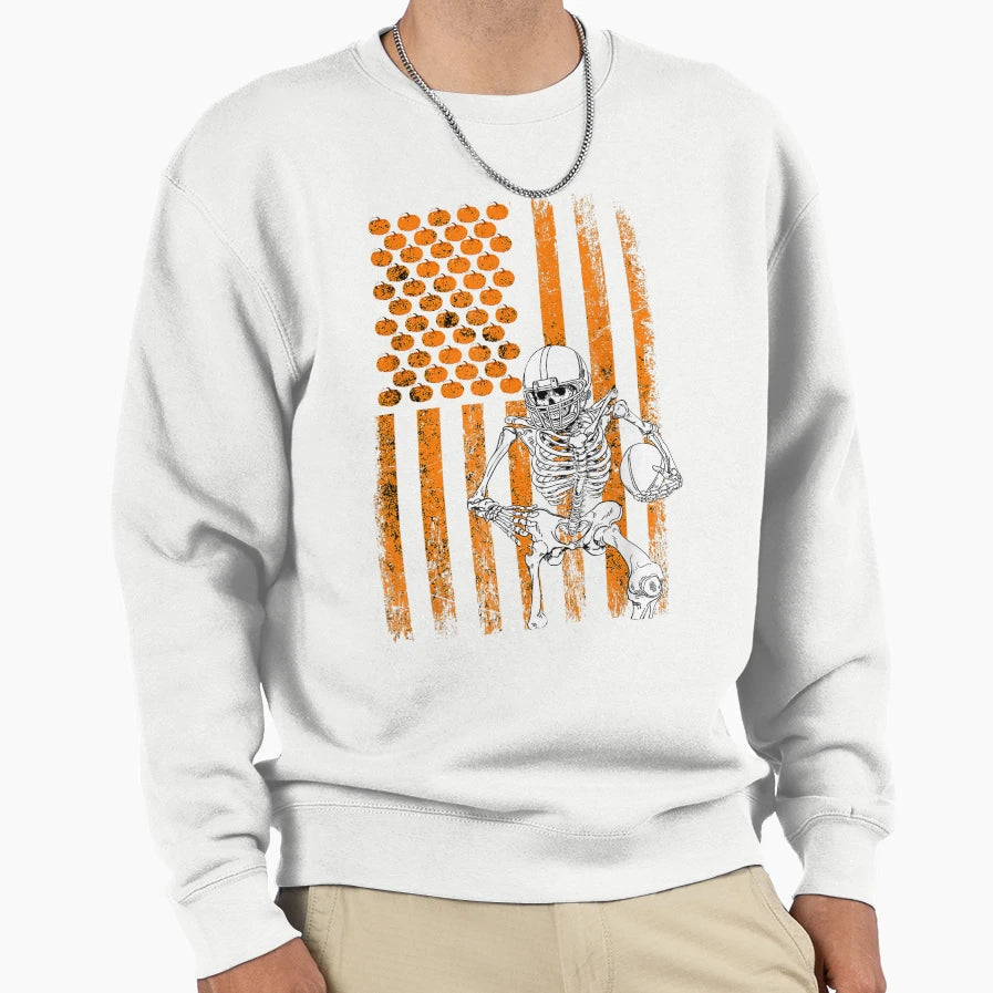 Football Player Fan Gift Skeleton T-Shirt - Trendy Graphic for Adults - T-Shirt, Sweatshirt, Hoodie