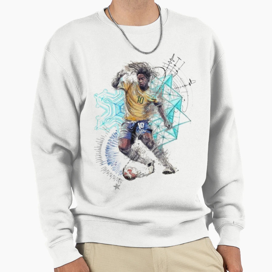 Football Playmaker Ronaldinho Sweatshirt - Fun Novelty Design for Adults - T-Shirt, Sweatshirt, Hoodie