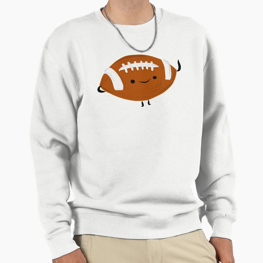 Football Smiley Face Sweatshirt - Casual Everyday Wear Men Women - T-Shirt, Sweatshirt, Hoodie