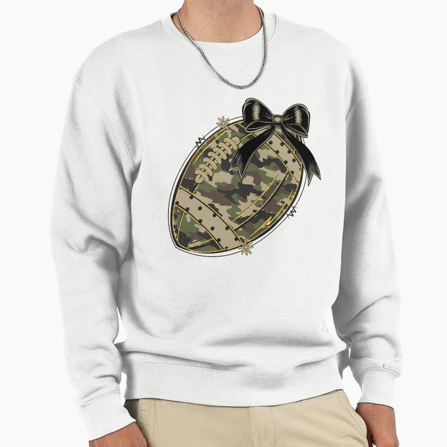 Camo Football Sweatshirt - Aesthetic Graphic for Adults - T-Shirt, Sweatshirt, Hoodie