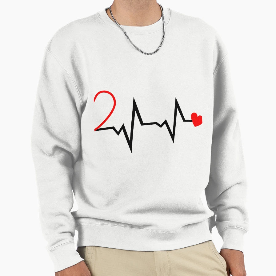 Heartbeat Heart Love Valentines Sweatshirt - Custom Art Print for Adults - T-Shirt, Sweatshirt, Hoodie