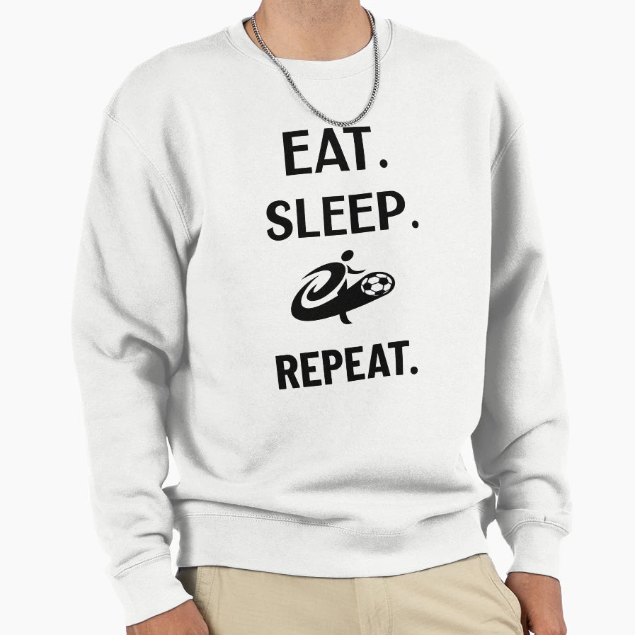 Eat Sleep Football Repeat Football Sports T-Shirt - Graphic Print Men Women - T-Shirt, Sweatshirt, Hoodie