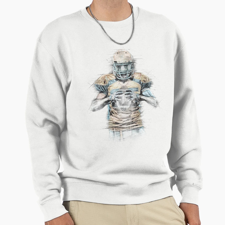 American Football Fine Art Sketch Sweatshirt - Graphic Print Unisex - T-Shirt, Sweatshirt, Hoodie