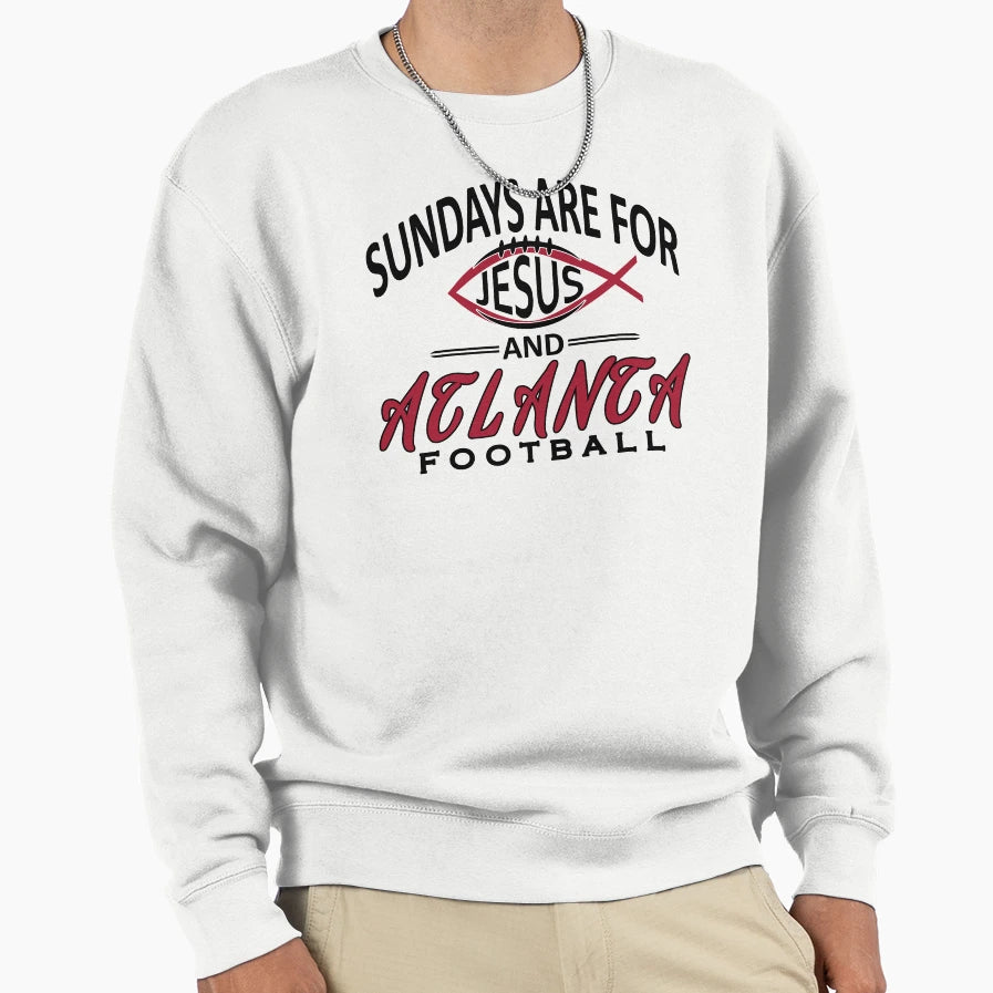 Atlanta Pro Football And Jesus Sunday Sweatshirt - Unique Graphic Men Women - T-Shirt, Sweatshirt, Hoodie