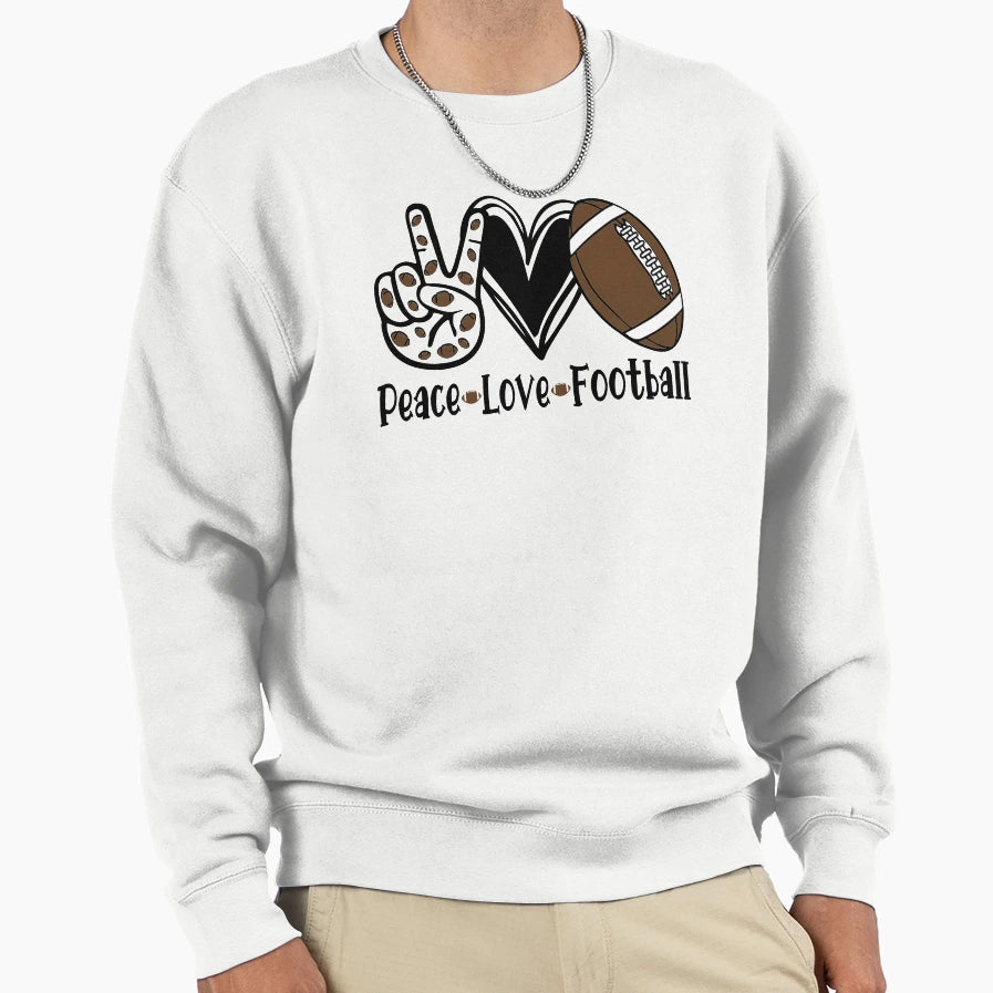 Peace Love Football Gift Football Sweatshirt - Novelty Apparel for Adults - T-Shirt, Sweatshirt, Hoodie
