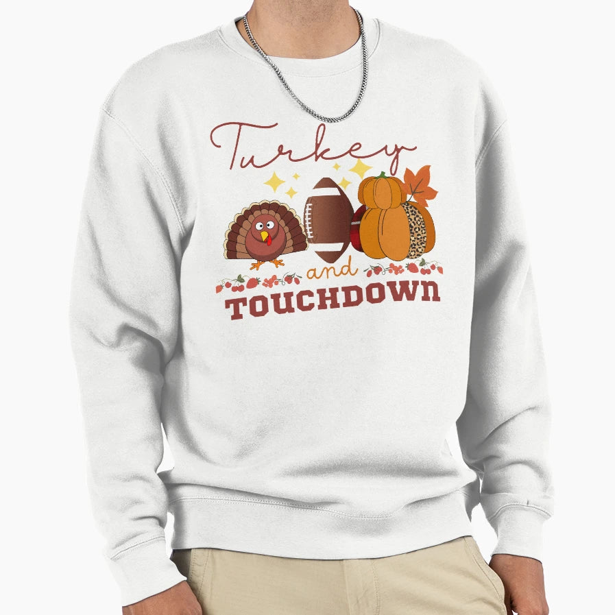 Turkey And Touchdown Sweatshirt - Custom Art Print Unisex - T-Shirt, Sweatshirt, Hoodie
