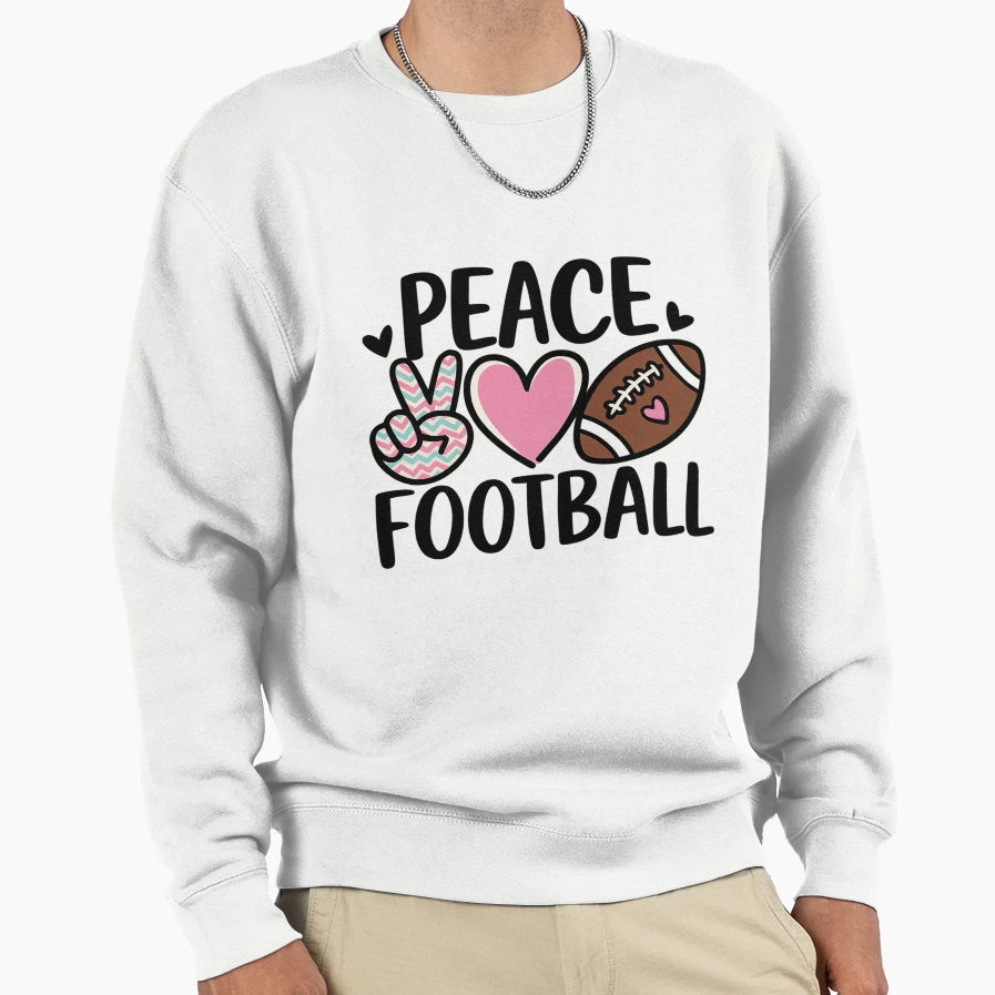 Peace Love Football Mom Teen Sweatshirt - Aesthetic Graphic Unisex - T-Shirt, Sweatshirt, Hoodie