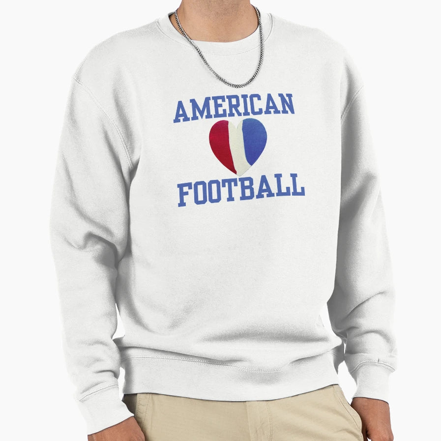 American Football Red White Blue Sweatshirt - Aesthetic Graphic Men Women - T-Shirt, Sweatshirt, Hoodie