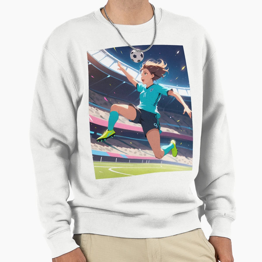 Soccer Vibes Futuristic Vibrant Sweatshirt - Aesthetic Graphic for Adults - T-Shirt, Sweatshirt, Hoodie