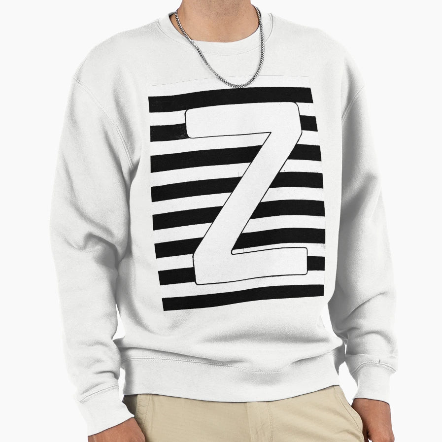 Z Letter Black And White Sweatshirt - Aesthetic Graphic Men Women - T-Shirt, Sweatshirt, Hoodie