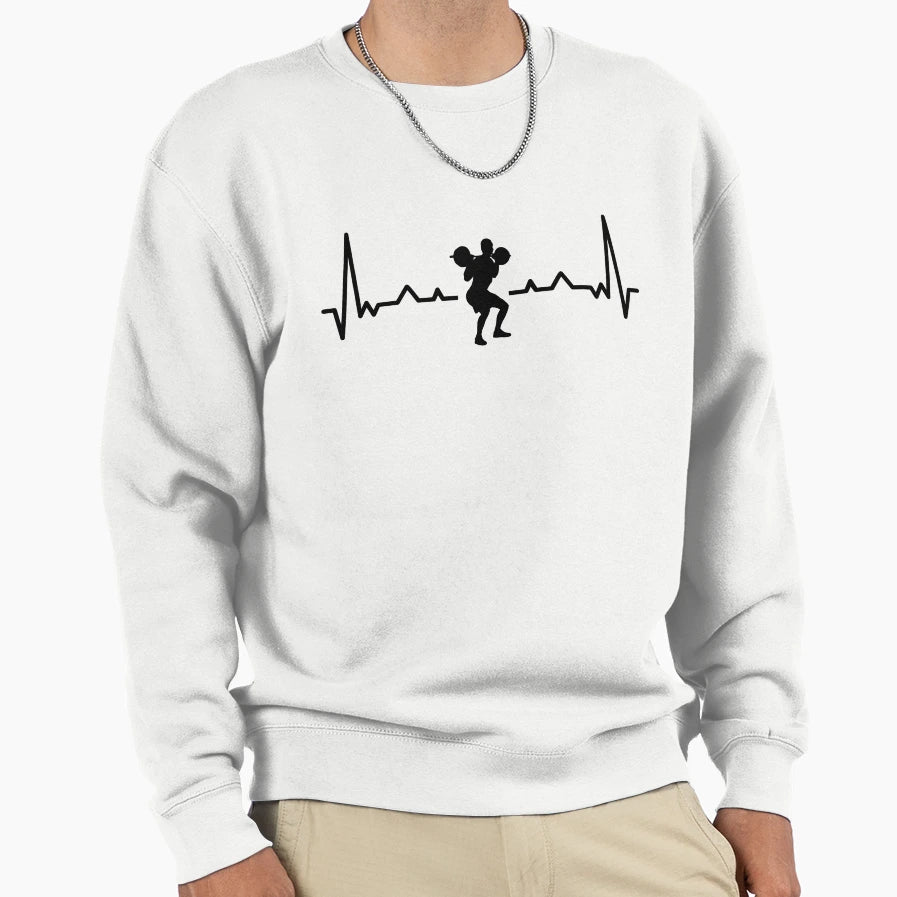 Heartbeat Gym Bodybuilding Workout Sweatshirt - Aesthetic Graphic Unisex - T-Shirt, Sweatshirt, Hoodie