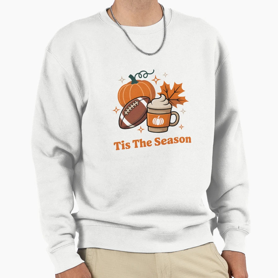 Fall Football Pumpkin Spice Season Sweatshirt - Fun Novelty Design Unisex - T-Shirt, Sweatshirt, Hoodie